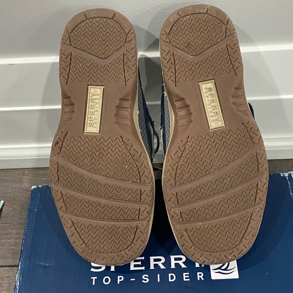 Like New (Worn Once) Navy Sperry Billfish Boys/Kids Leather Shoes Sneakers Sz 11 - Picture 5 of 6